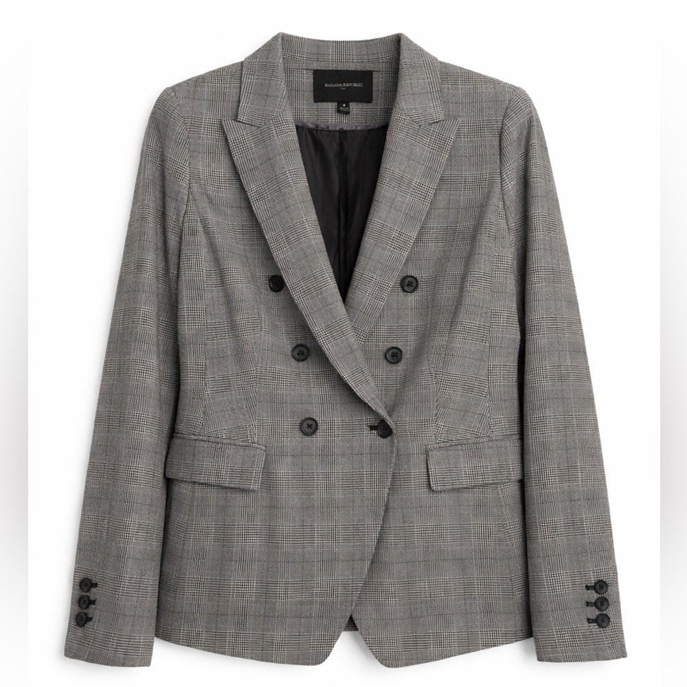 Banana RepublicWomen’s Plaid Double-Breasted Blazer Size 4